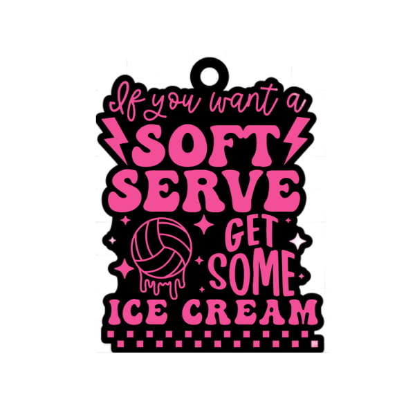 Soft Serve Volleyball Keychain