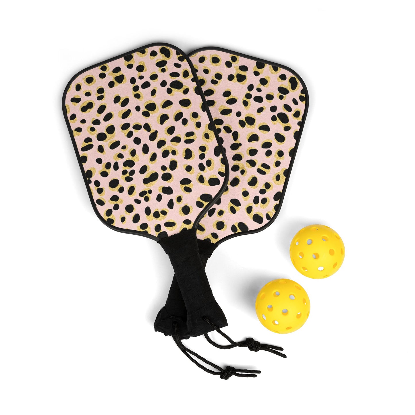 Light Pink Cheetah Print Pickleball Kit