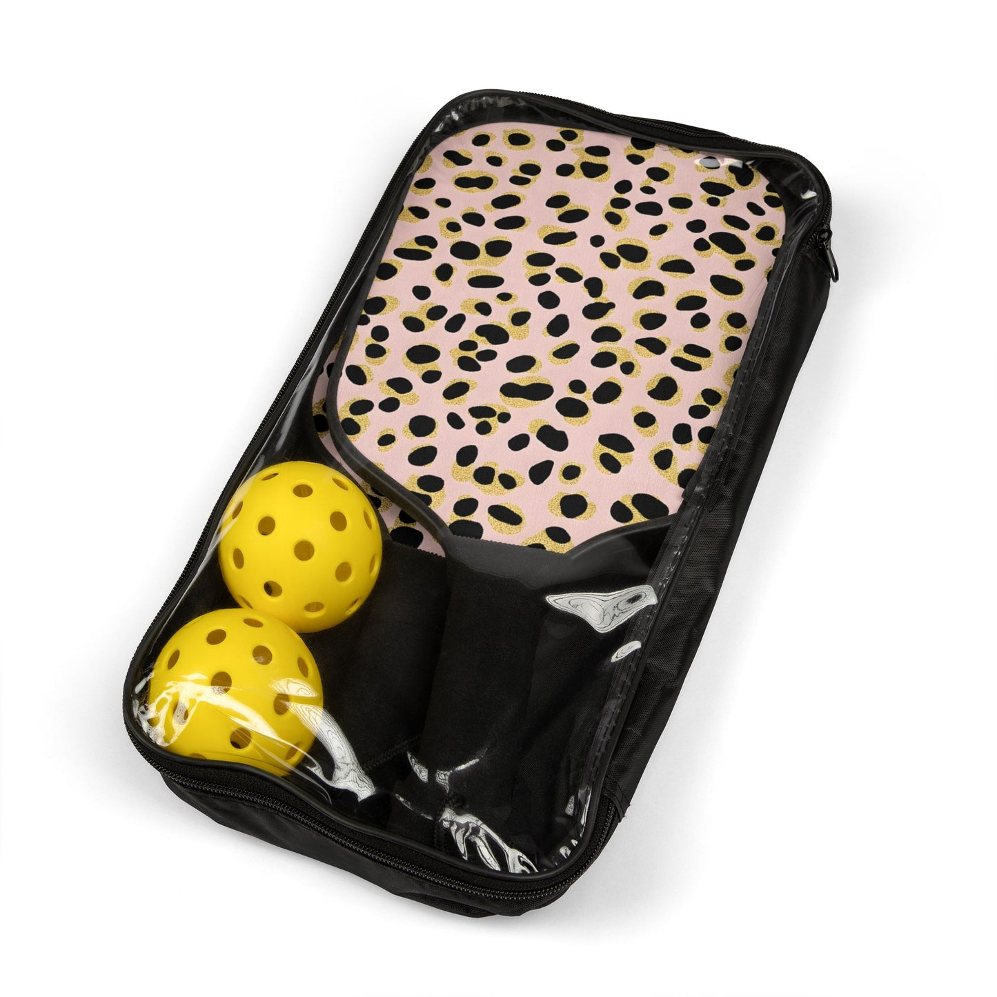 Light Pink Cheetah Print Pickleball Kit