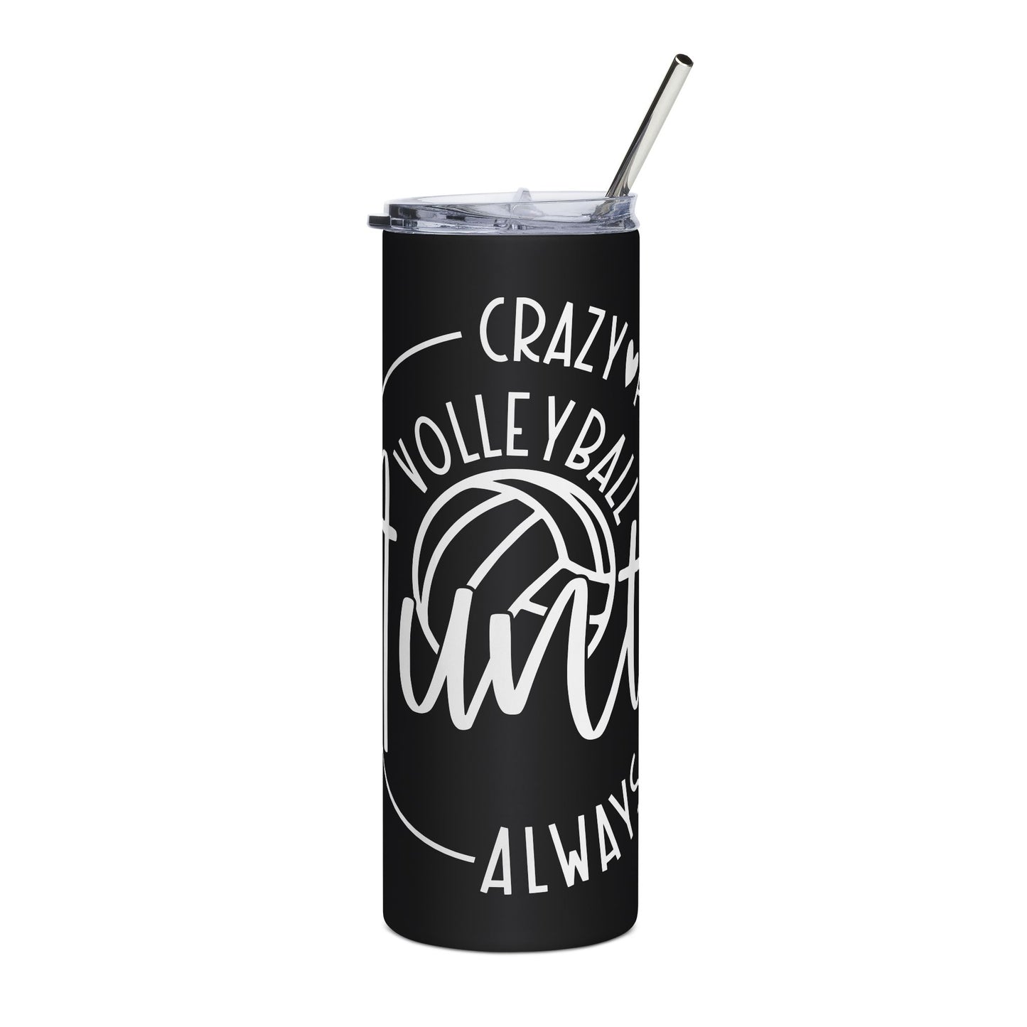Crazy Volleyball Aunt Tumbler - 20oz Stainless Steel Travel Mug for Volleyball Lovers