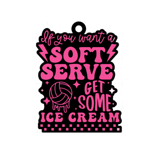 Soft Serve Volleyball Keychain